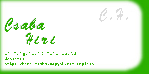 csaba hiri business card